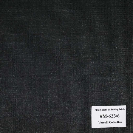 M-623/6 Vercelli V9 - Vải Suit 95% Wool - Đen Trơn